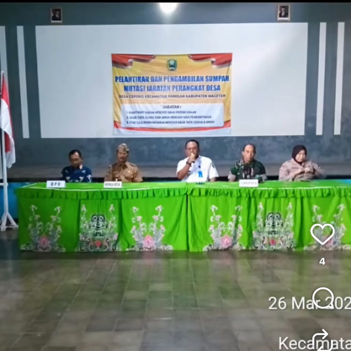 PELANTIKAN DAN PENGAMBILAN SUMPAH MUTASI JABATAN PERANGKAT DESA CEPOKO 